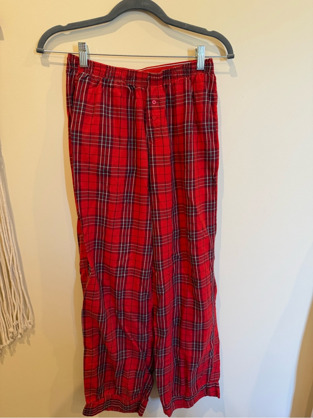 PINK Victoria's Secret Red Plaid Lounge Shorts
